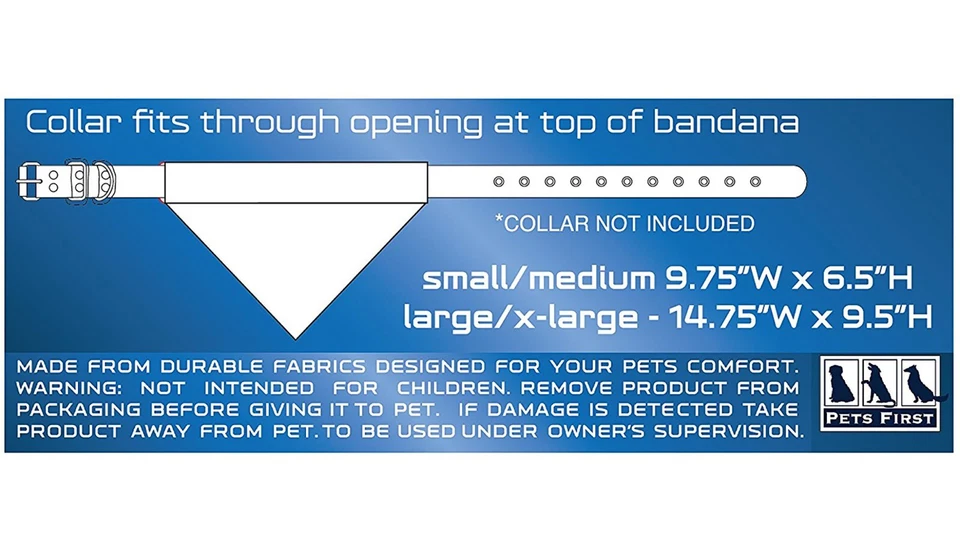 Pets First NCAA Reversible Bandana for Dogs & Cats 2-sided Premium Bandana - Image 2 of 3