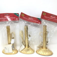 Vintage Single Light Candolier Electric Drip Candle Plastic Gold NEW Set Of 3