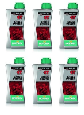 6 Bottles Motorex 5W-40 Cross Power Synthetic 4T Engine Oil Motorcycle Racing