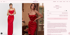 House of CB Adrienne Scarlet Red Corset Satin Strapless Maxi Gown Dress Size XS