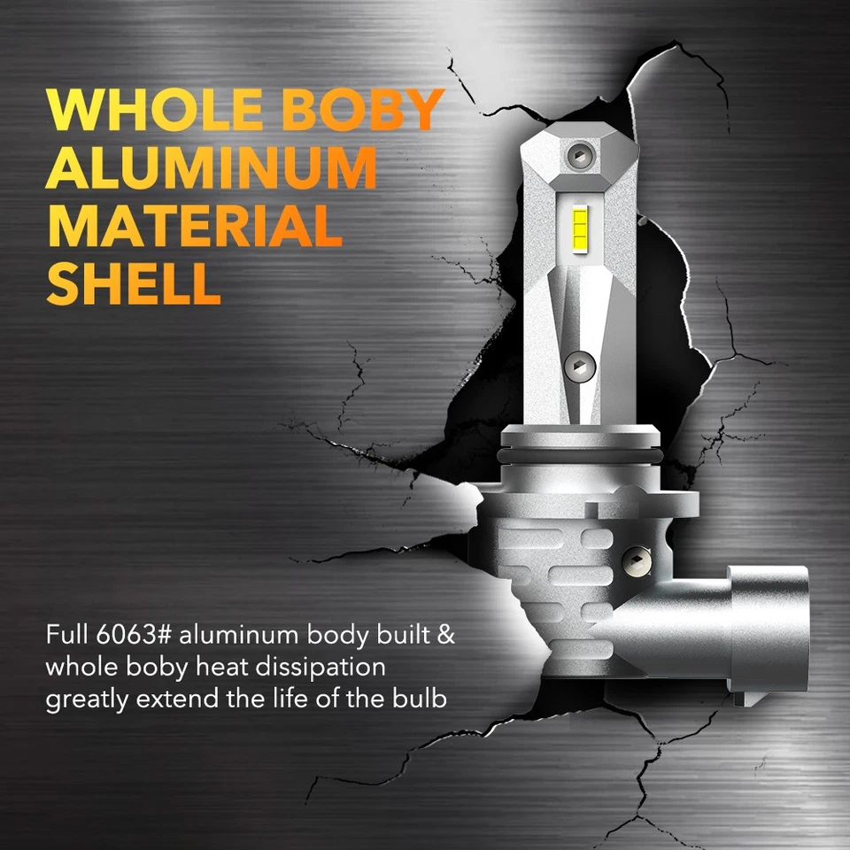 AUXITO 9006 HB4 LED Faro Bombilla Luz Baja Faros Antiniebla Blanco Super Brillante 6500K Foto 4 de 4