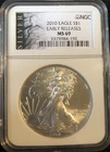 2010 American Silver Eagle NGC MS69 Early Release label
