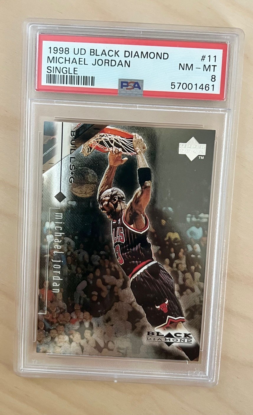 Michael Jordan 1998-99 Upper Deck Black Diamond #11 - PSA 8