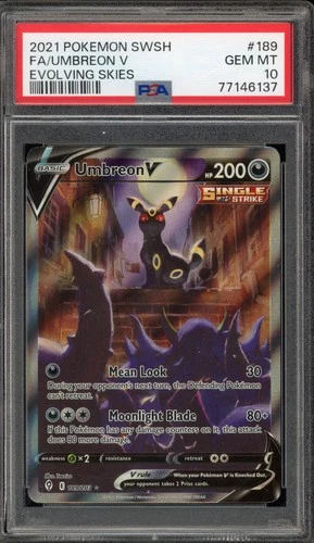 Pokemon Umbreon V Evolving Skies Full Alt Art #189 PSA 10 Gem Mint