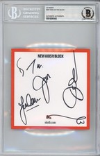 BAND SIGNED New Kids On The Block NKOTB CD Album Art Card Beckett BAS COA Auto
