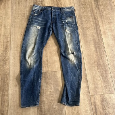 G Star Raw ARC 3D Slim Jeans Button Fly 32x30 Distressed Street Wear Grunge Hop