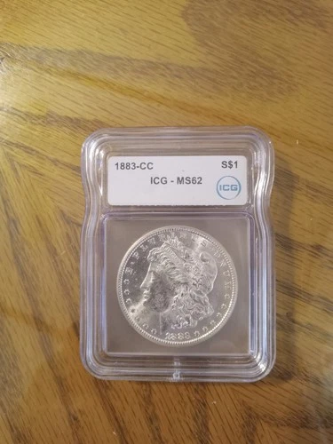 1883CC Morgan Silver Dollar ICG MS 62 Great Eye Appeal Uncirculated Nice Strike