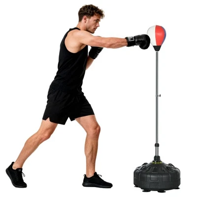 SPORTNOW Punching-ball sur pied 48x48x165cm Noir - Photo 1/4