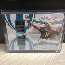 2025 Panini Flawless Jackson Chourio 1 of 1 Dual Laundry Tag Patch Brewers