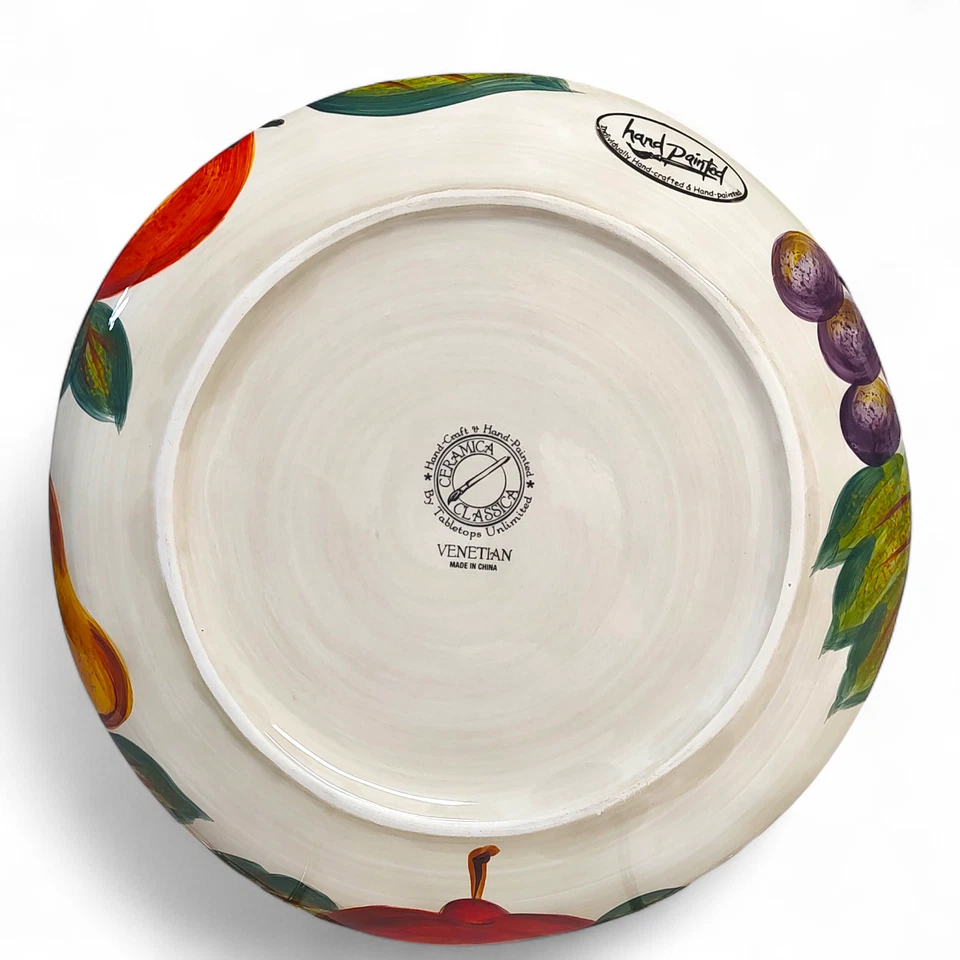 Discontinued Hand Painted Tabletops Unlimited Venetian Dinner Plate 11" - Image 3 of 4