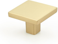 30 Pack Gold Cabinet Knobs Square Kitchen Cabinet Knobs, Zinc Solid Gold Dresser