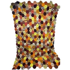 Vintage YOYO / Circles Quilt Hand Crafted No Backing Topper Only 42 x70