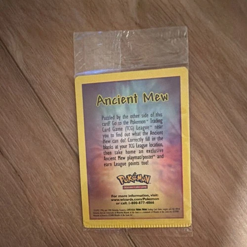 WOTC Pokémon Ancient Mew Promo Factory Sealed Crimp Error TCG League Misprint