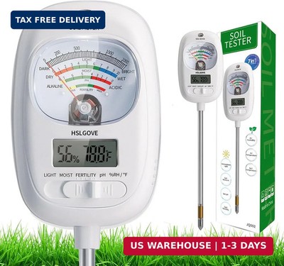 Soil Test Kit 7-in-1 PH Moisture Temp Fertility Meter Digital Garden Tool