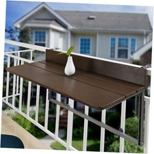 Balcony Bar Table for Railings Folding Hanging 120 37cm / 47.2 14.56inch Brown