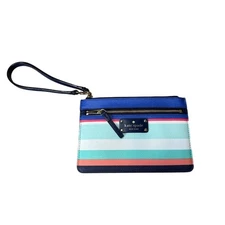 KATE SPADE bag/purse; Colorful striped Wristlet;  two pockets with Card slots