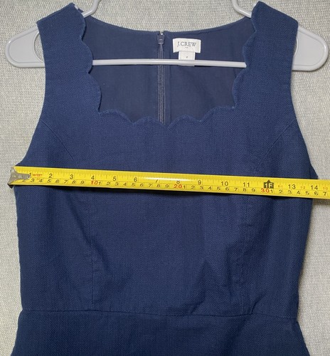J Crew Damen Größe 2 dunkelblau ärmellos gewellter Saum Etuikleid - Bild 11 von 12