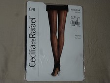 Cecilia de Rafael Hyde Park 20den Back Seamed Matte Pantyhose XL BLACK/BLACK