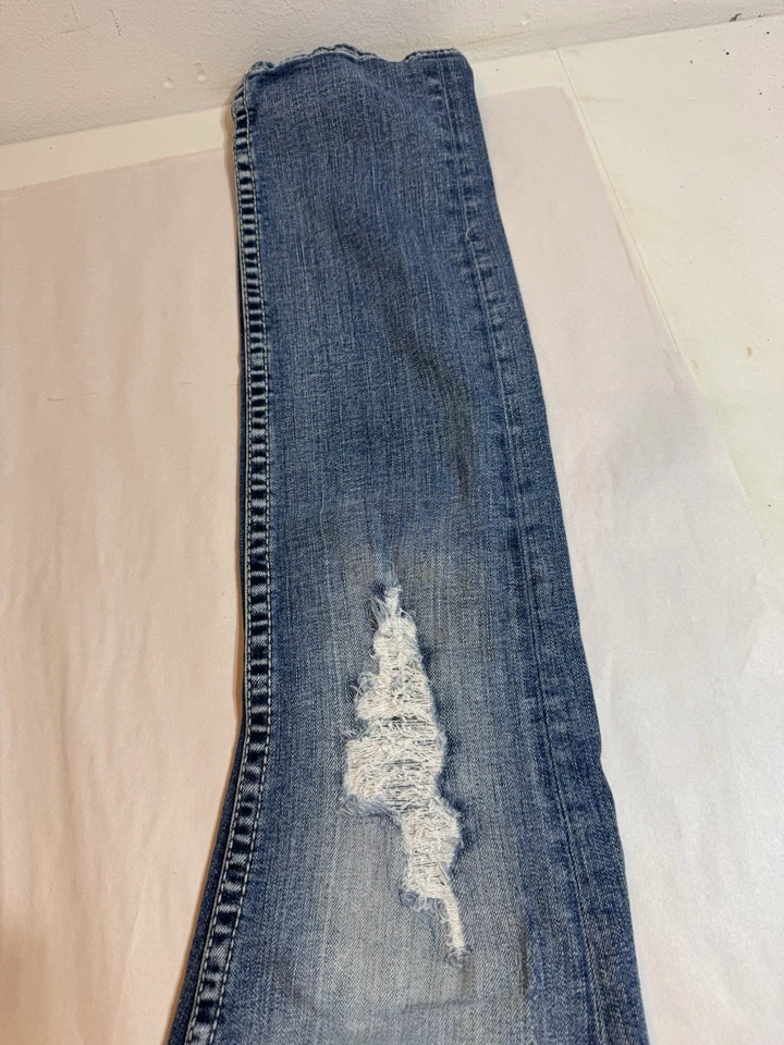 BKE Jeans Adult 28x32 Blue Denim Alec Slim Skinny Stretch Faded Buckle Mens - Image 4 of 4