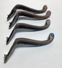 4 VTG Antique Cast Iron Hat Coat Hooks Bathroom Hooks Hardware Farmhouse Nice
