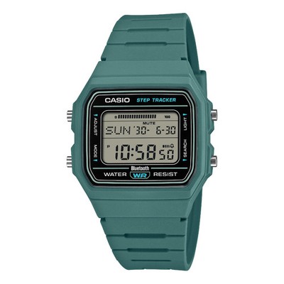 Casio Collection Herren Digitaluhr mit türkisfarbenem Zifferblatt und türkisfarbenem Armband F-B100W-3AEF