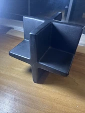 Ceramic Abstract Geometric Plus Symbol Decorative Sculpture Black 6.25 Inch Rare