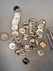 1960P WASHINGTON QUARTER 90% SILVER CH. BU BRILL UNC 40 COIN ROLL TYPE B REVERSE