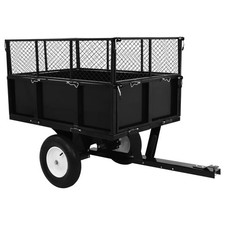 Kippanh&auml;nger f&uuml;r Rasenm&auml;her 300 kg Last Rasentraktor Gartenwagen Anh&auml;nger