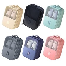 Multi Compartment Shoe Organizers Carry Handle Waterproof Polyester For Trips