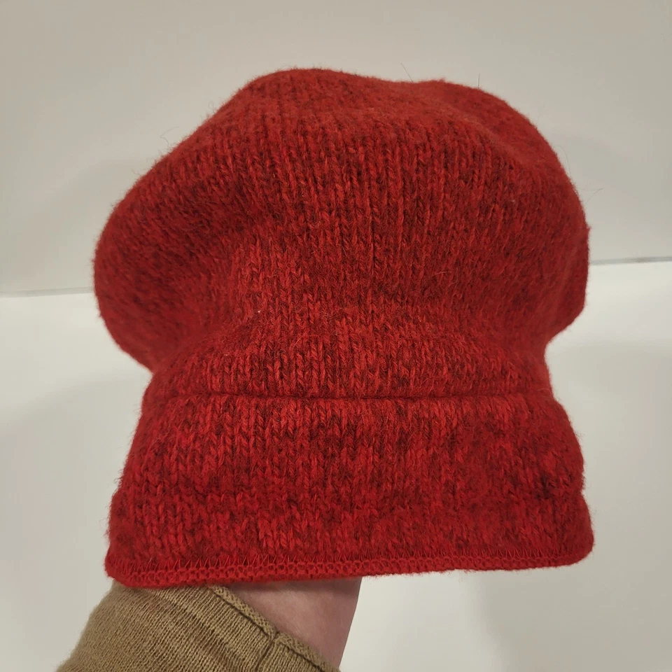 Gorro guía tejido mezcla lana roja LL BEAN vintage hecho en EE. UU. talla única gorro de invierno Foto 2 de 4