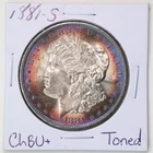 1881-S $1 Morgan Silver Dollar in Choice BU+ Condition #7104 Toned