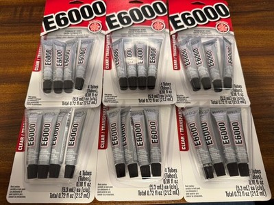 5510310 E6000 Craft Adhesive Mini 4 Tubes x 6 Packs (24 Tubes Total)