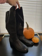 Franco Sarto Black Genuine Leather Boots Size 8.5 Women’s 