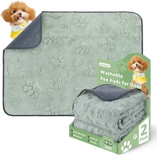Washable Puppy Pee Pads for Dogs with Pheromones (Green 18" X24" 2 Pack), Traini