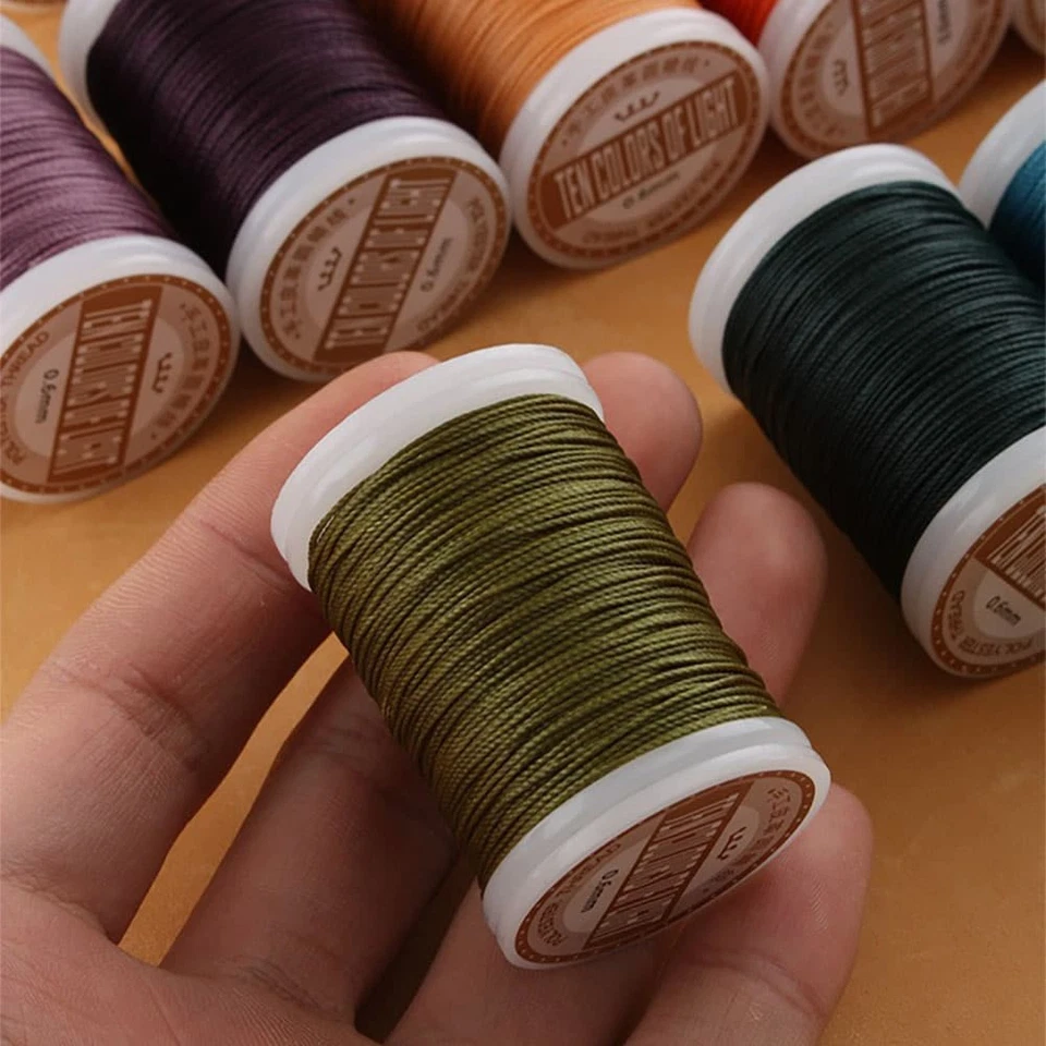 Hand Sewing Polyester Waxed Thread 0.6mm 135m No Fray No Fuzz for Leather DIY - Image 4 of 4