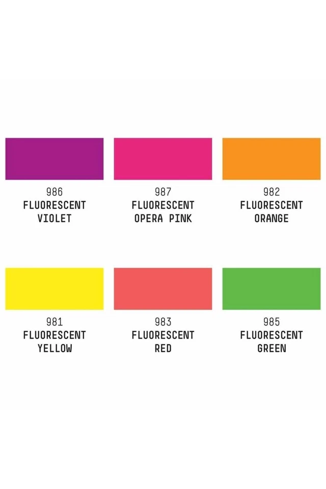 Juego de Pintura Gouache 6 x 59 ml Fluorescente Mate Foto 3 de 3