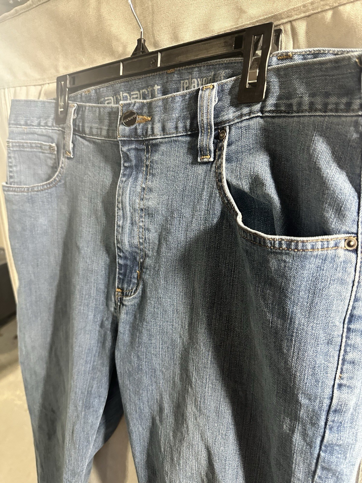 Carhartt Rugged Flex Relaxed Fit Medium Wash Blue Denim Men's Size 38 X 32 Jeans thumbnail 3