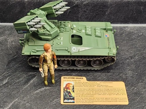 Near COMPLETE 1983 GI Joe WOLVERINE w/ COVER GIRL + File Card