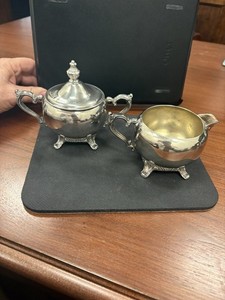 VTG Silver Plate Cream & Sugar Service Very good condition. Used well preserved