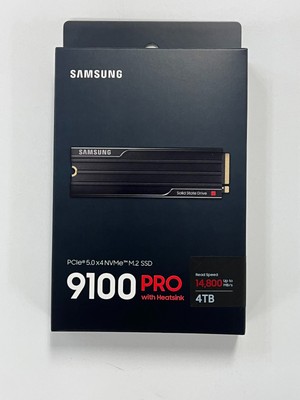 New SAMSUNG 9100 PRO 4TB M.2 2280 PCIe 5.0x4 NVMe SSD w/Heatsink MZ-VAP4T0CW