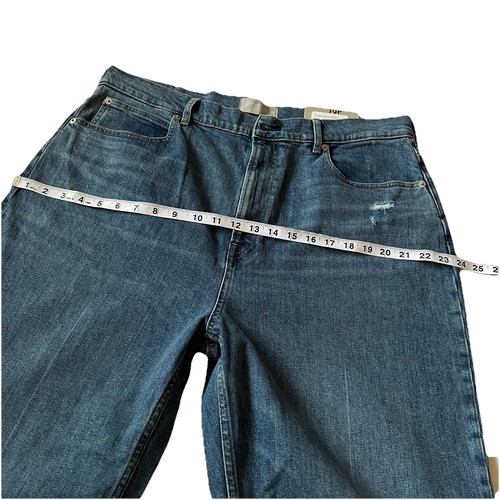 Everlane The Way High Jean Frayed Relaxed Straight Blue Denim Women’s Sz 34 NWT - Picture 10 of 16