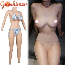 C/G Cup Fake Vagina Silicone Bodysuit Breast Forms Hip Shaping Female Body Suit