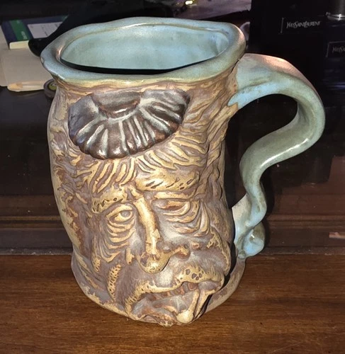 Rare JIM Rumph Pottery TROLL Mug The Hangover 1971 Pink Elephant Ugly Face NICE 