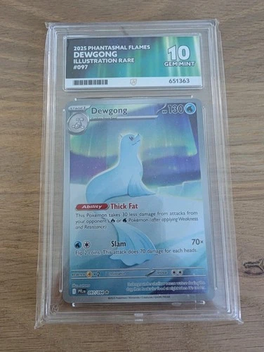 Dewgong Rare Illustration (097) Phantasmal Flames Pokémon Card - Ace 10 GEM MINT