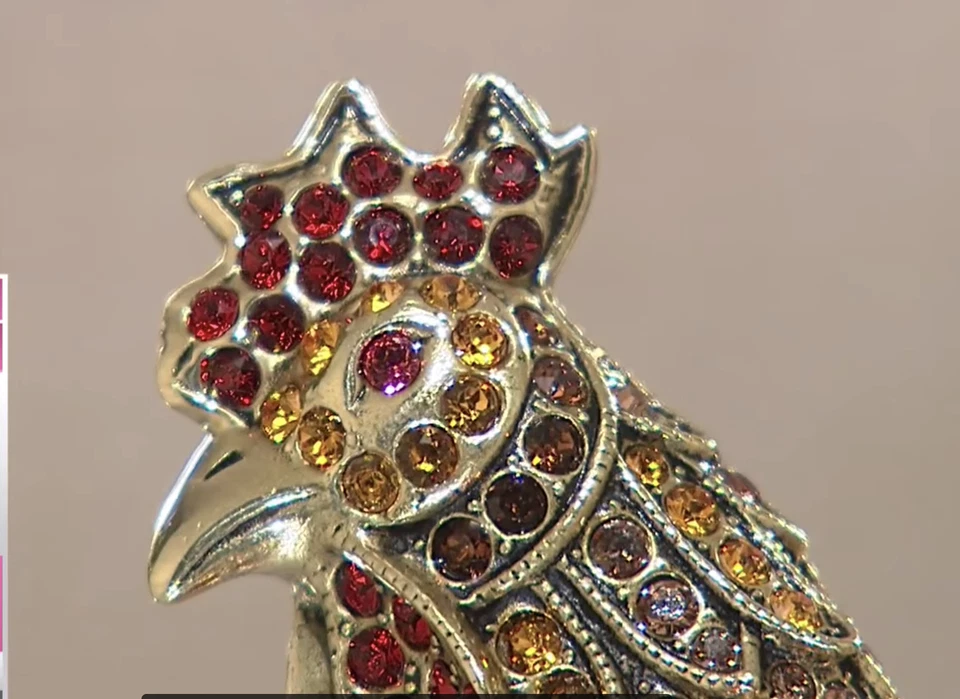 New HEIDI DAUS UPTOWN ROOSTER CRYSTAL BROOCH PIN RET $190 BIG BOLD & BEAUTIFUL!! - Image 4 of 4