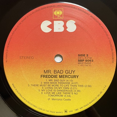 Freddie Mercury Mr Bad Guy Vinyl Record 12” 33 RPM SBP 8063 CBS Records 1985 - Picture 5 of 24