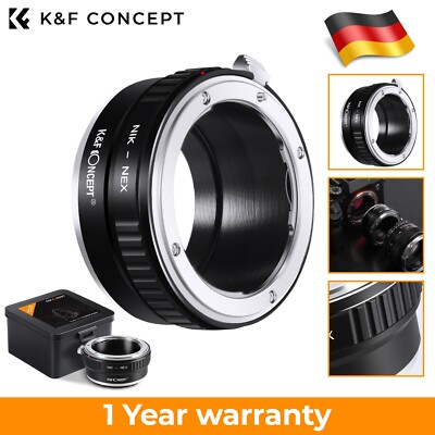 K&F Concept NIK-NEX Objektiv Adapter Nikon AI auf Sony NEX E-Mount Kamera F-E DE