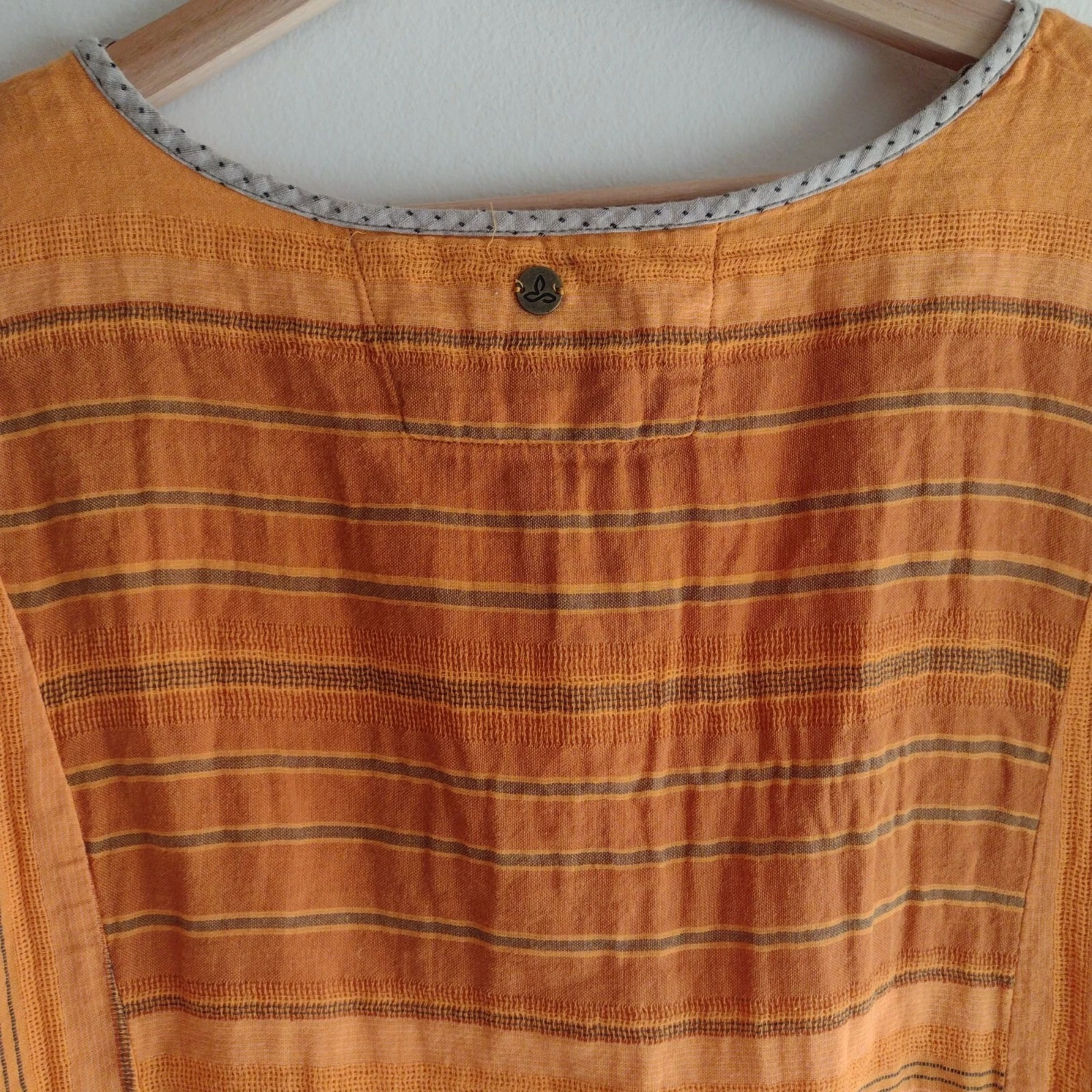 prana y2k mistico organic cotton relaxed fit peasant blouse shirt