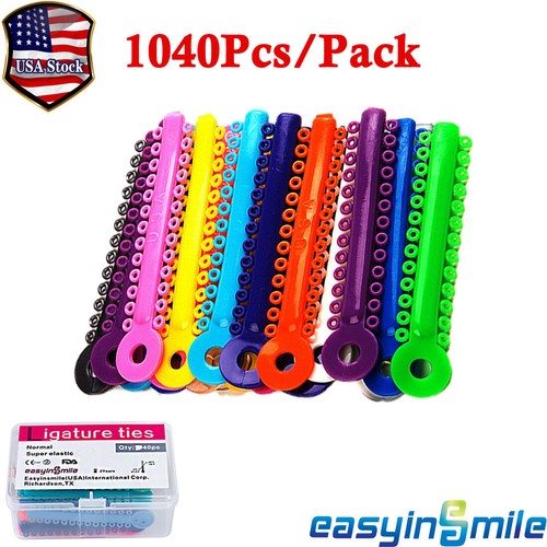 1040Pcs Dental Braces Orthodontic Elastic Ligature Ties Disposable Rubber Bands