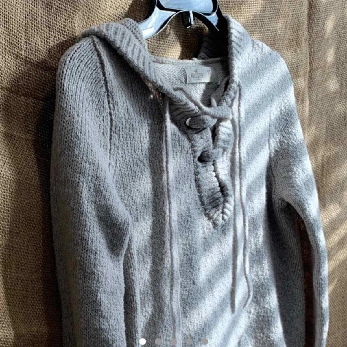 Hollister cream knit hoodie
